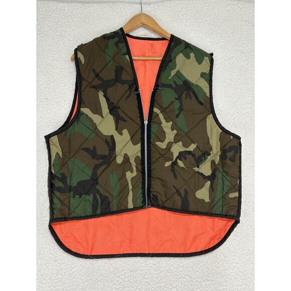 VTG Empire Insulated Wear Hunting Vest Reversible Orange/Camo Lightweight Large - Picture 1 of 8